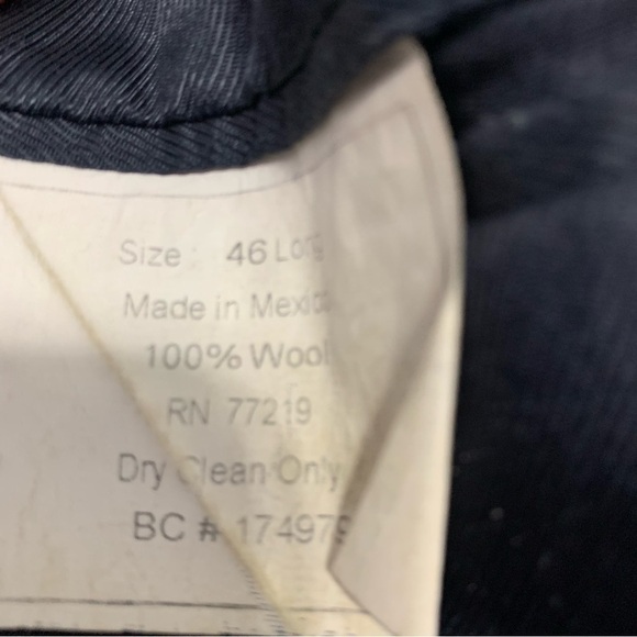 Joseph & Feiss Men’s Wool Navy Blue Lined Two Button Blazer 46L - Picture 3 of 9